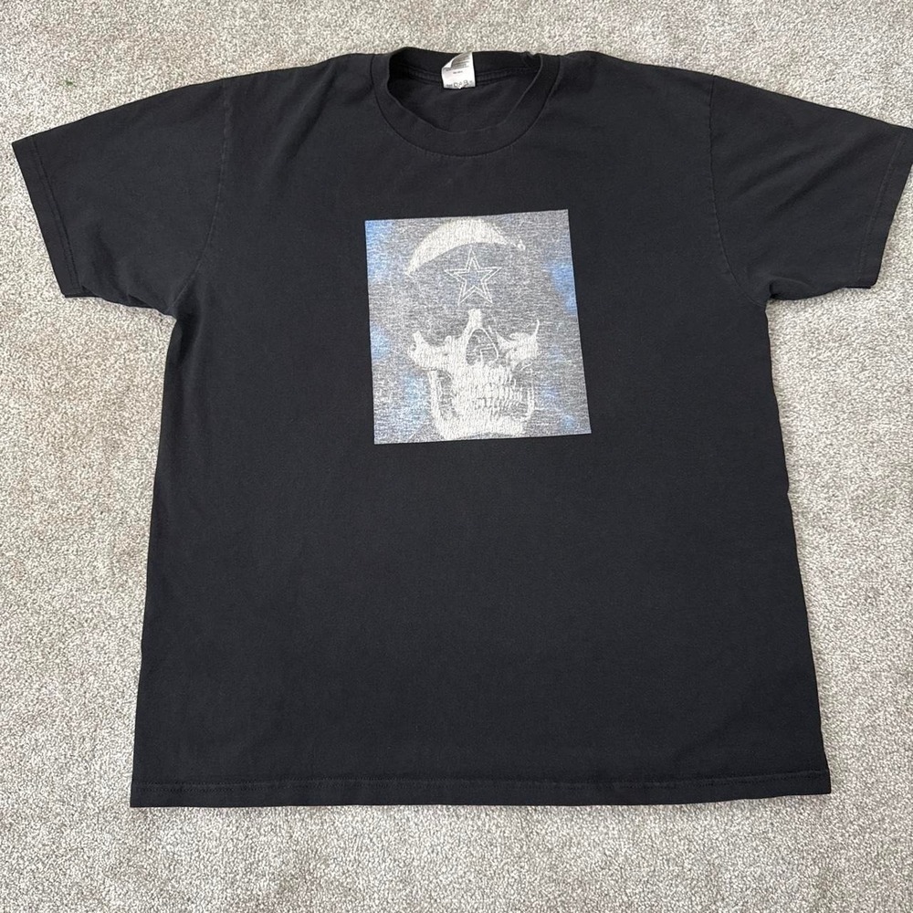 Pro Club Made in USA Dallas Cowboys Skull Graphic T Shirt Black XL
